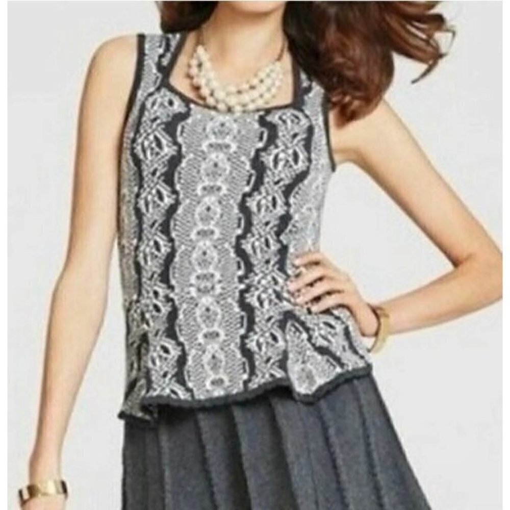 Cabi Peplum Knit Shell Sweater Sleeveless Blouse Tank 887 Womens Size Medium